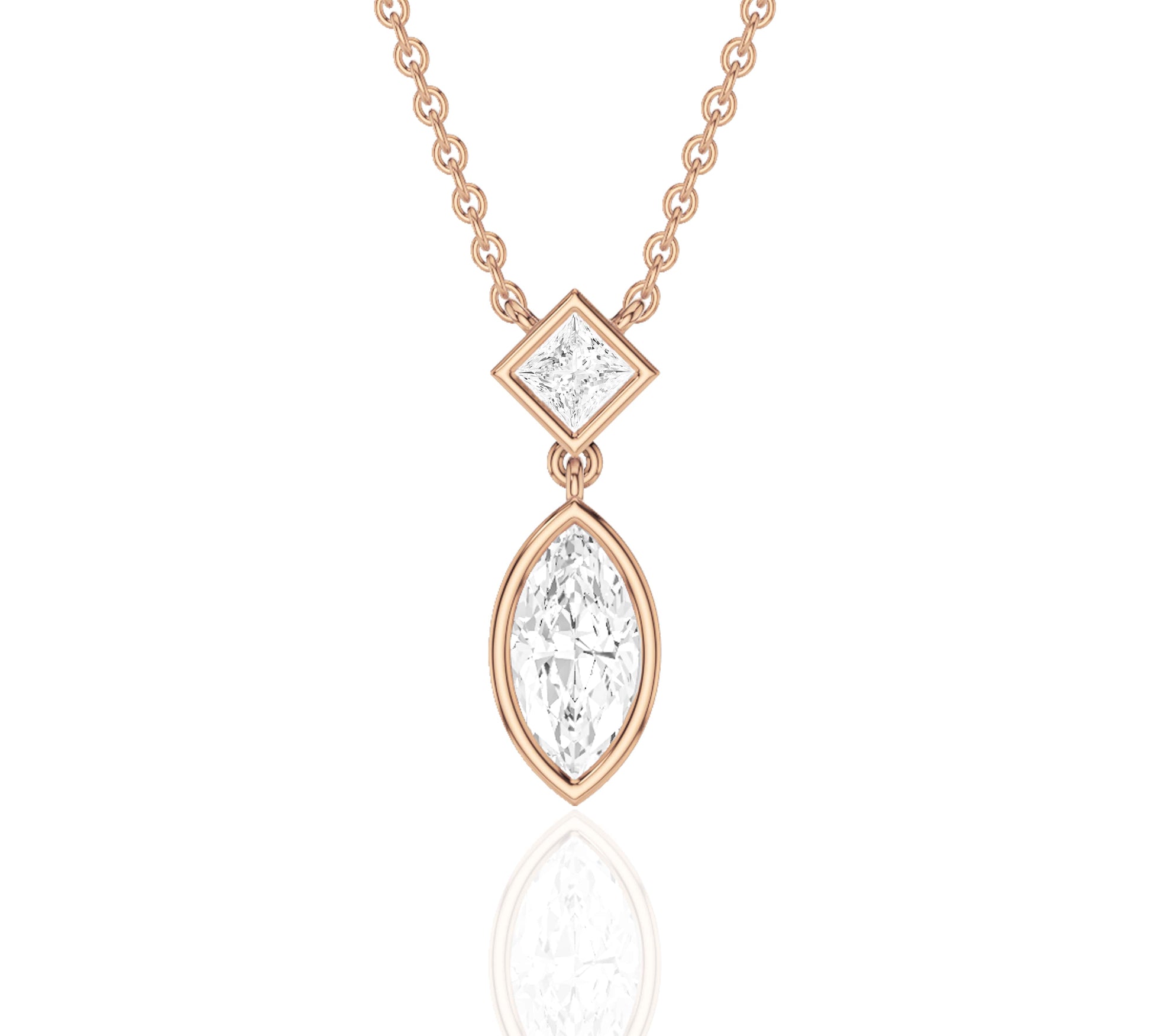 rose gold and diamond necklace​