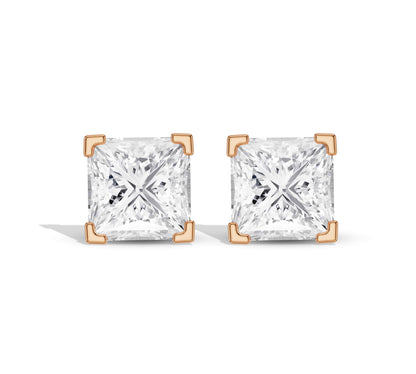 Luxury princess diamond earrings