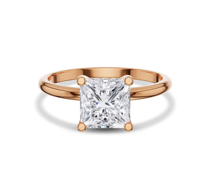 Princess diamond hidden halo ring