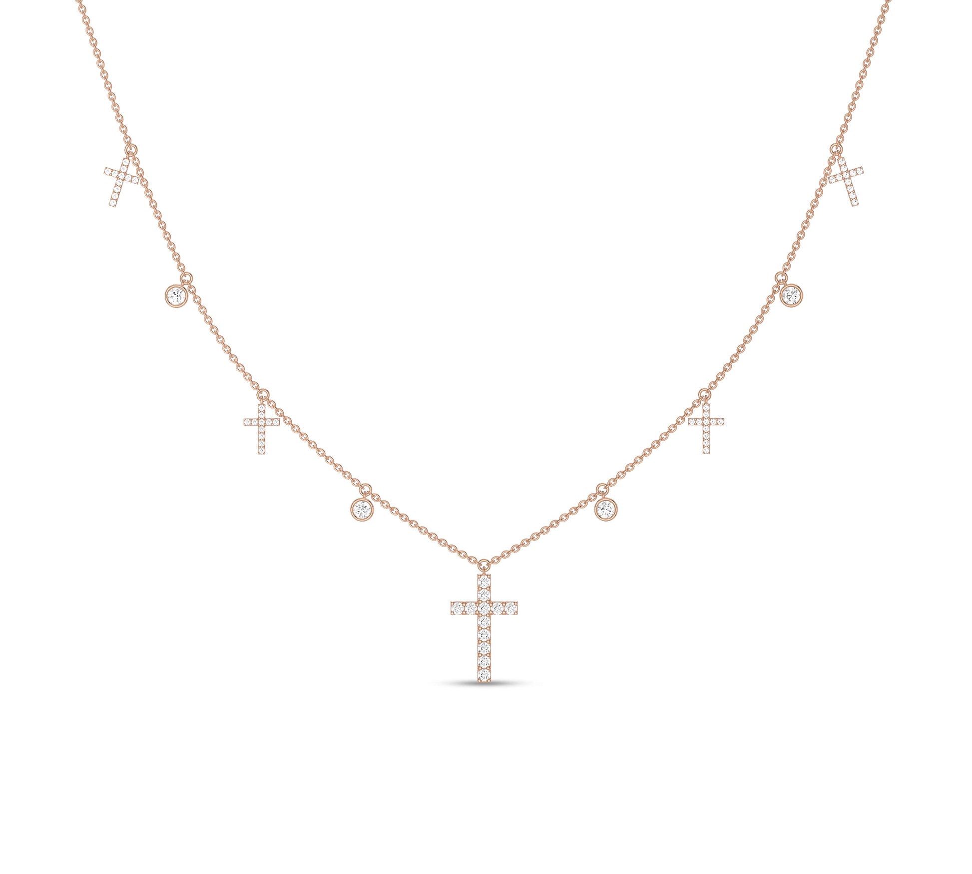 Minimalist cross charm choker in gold