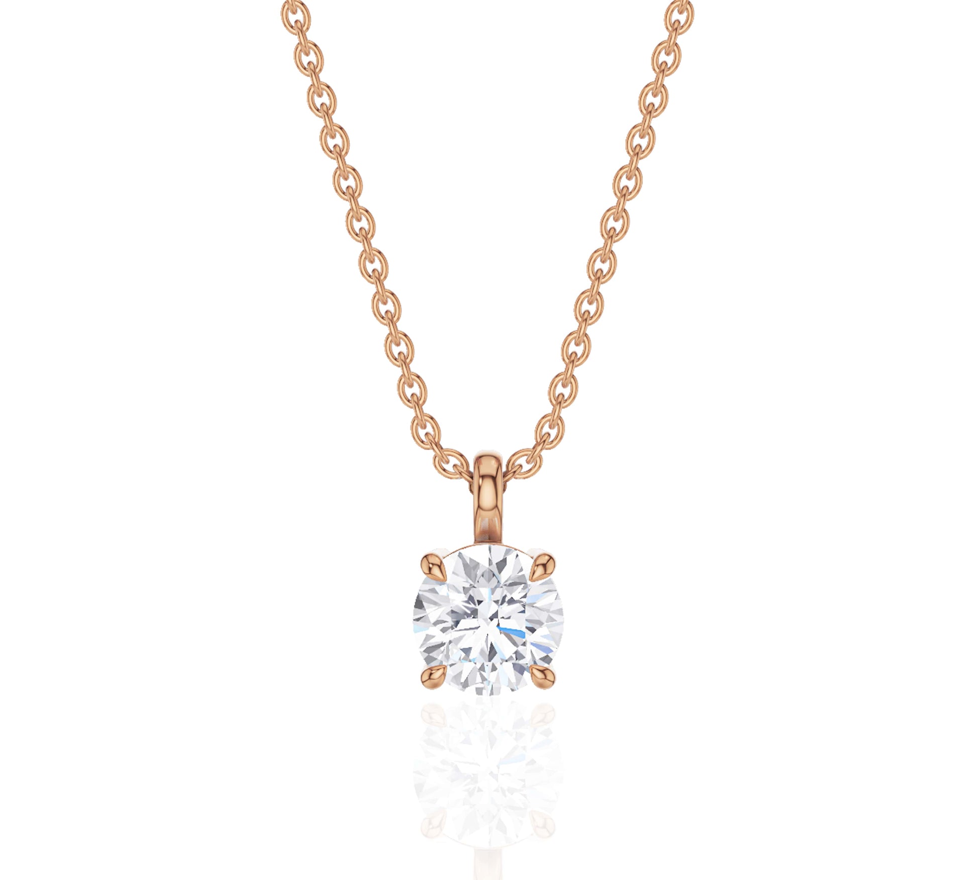 round diamond solitaire necklace