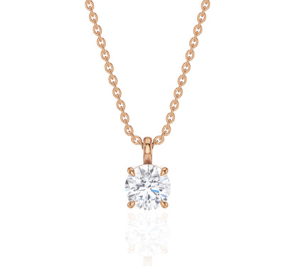 round diamond solitaire necklace