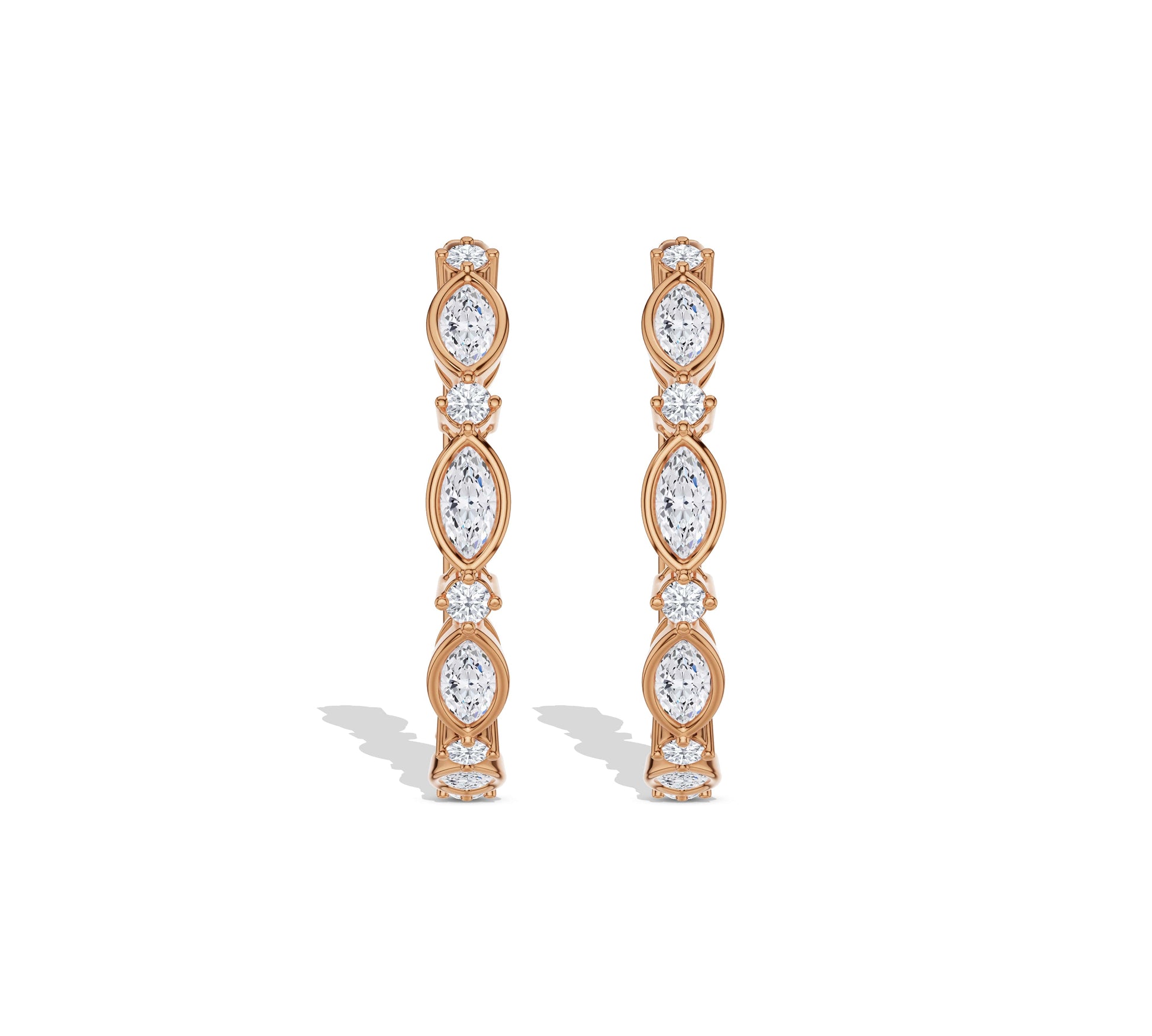 diamond loop earrings