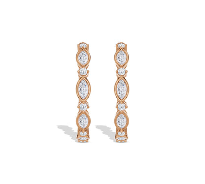 diamond loop earrings