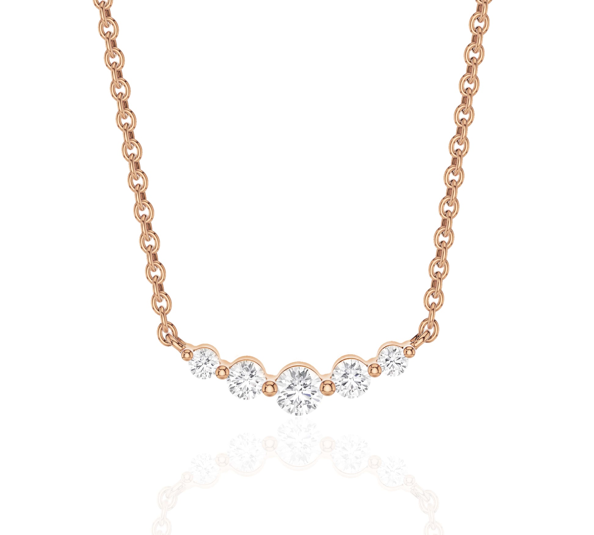 rose gold diamond bar necklaces