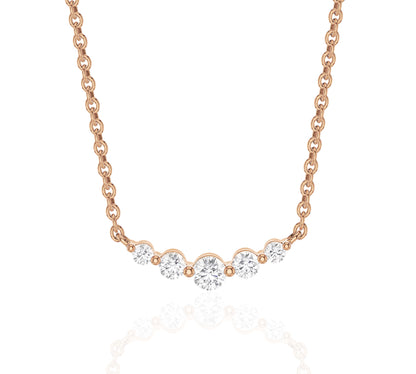 rose gold diamond bar necklaces