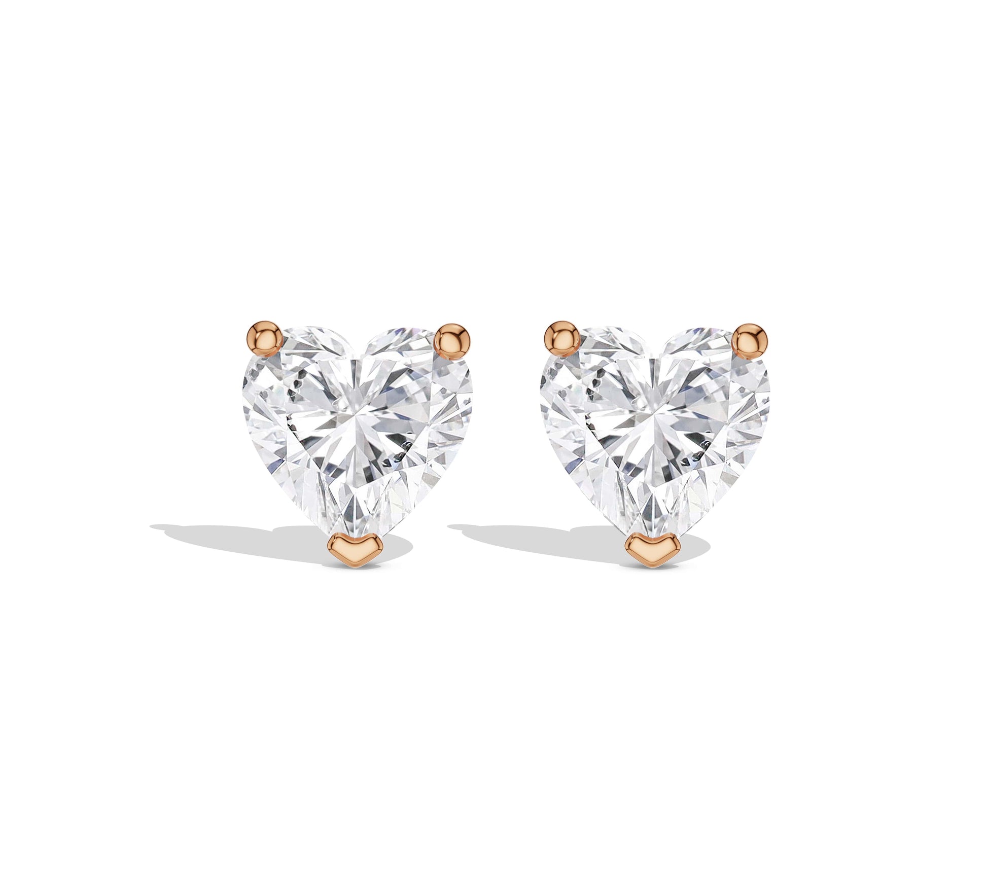 diamond and gold heart earrings