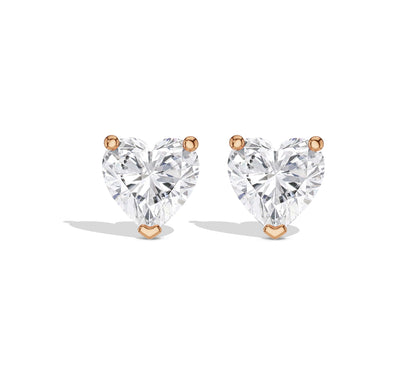 diamond and gold heart earrings