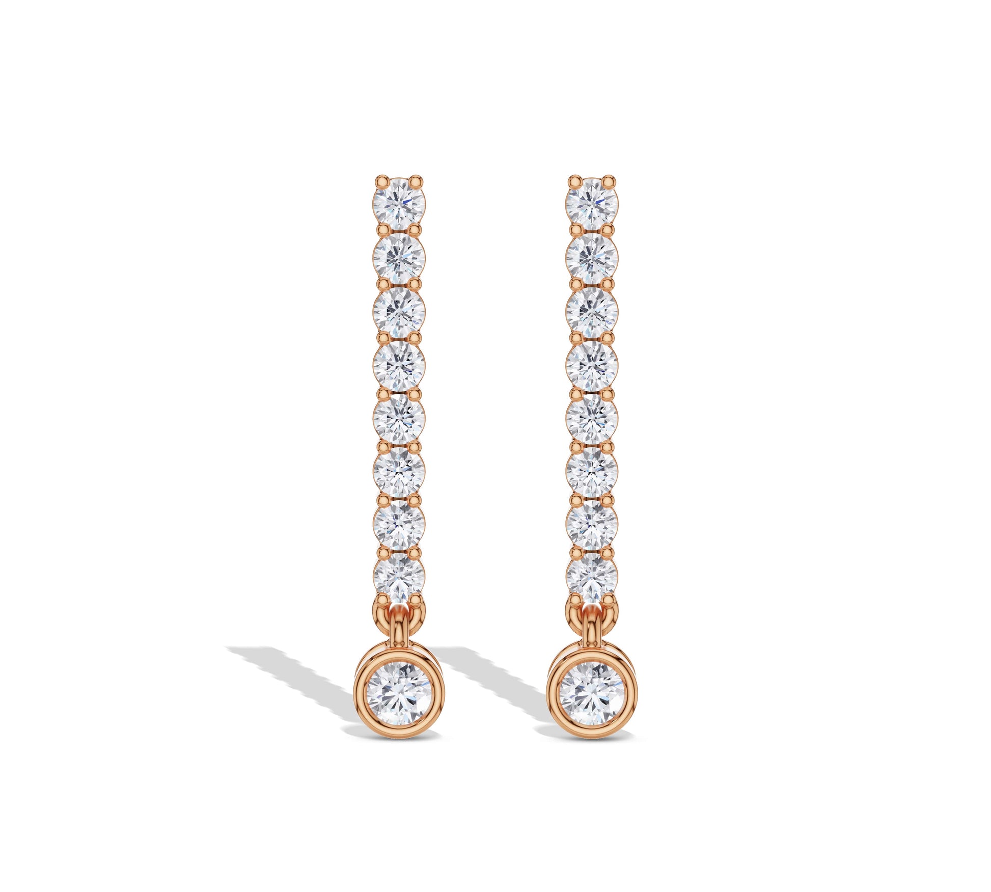line diamond earrings​