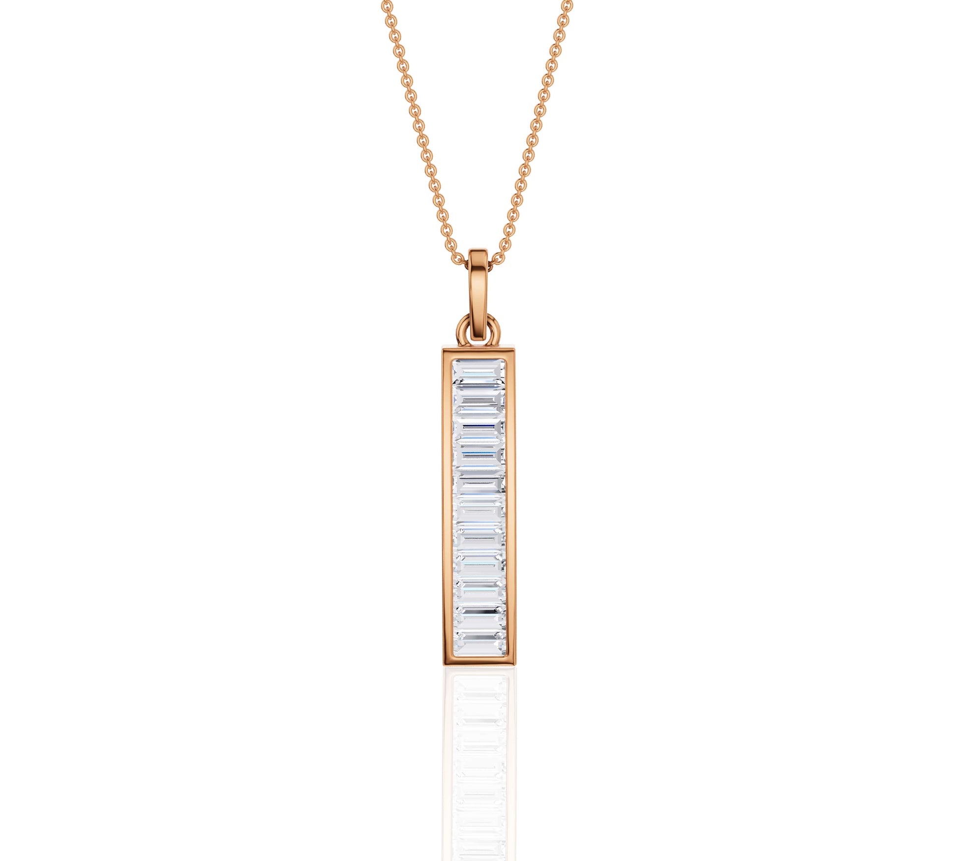 Sleek minimalist bar necklace with vertical gold setting