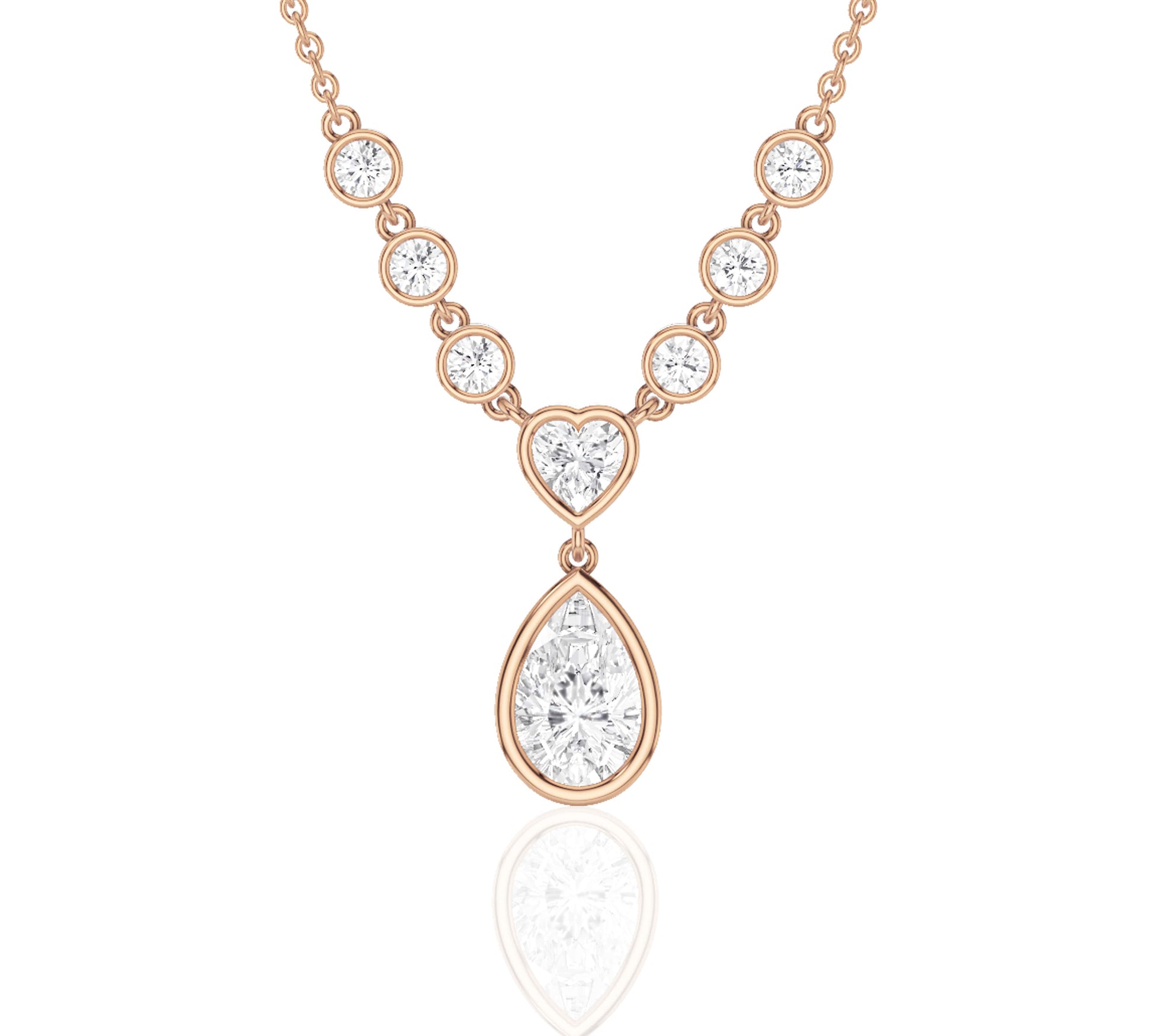 rose gold long pendant necklace