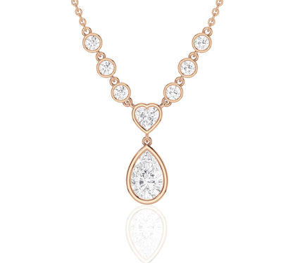 rose gold long pendant necklace