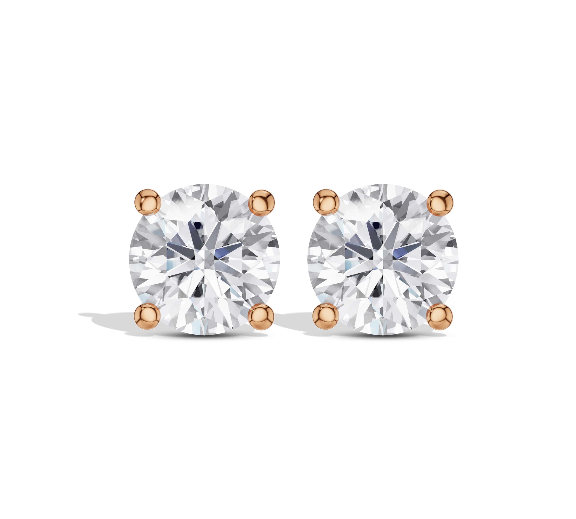 Round brilliant cut diamond earrings