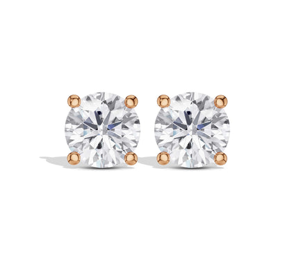 Round brilliant cut diamond earrings
