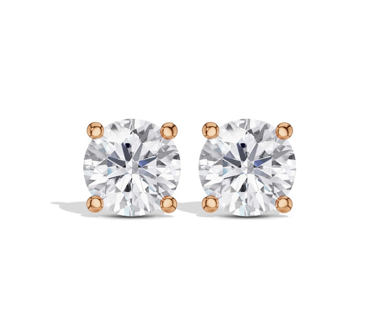 Round brilliant cut diamond earrings