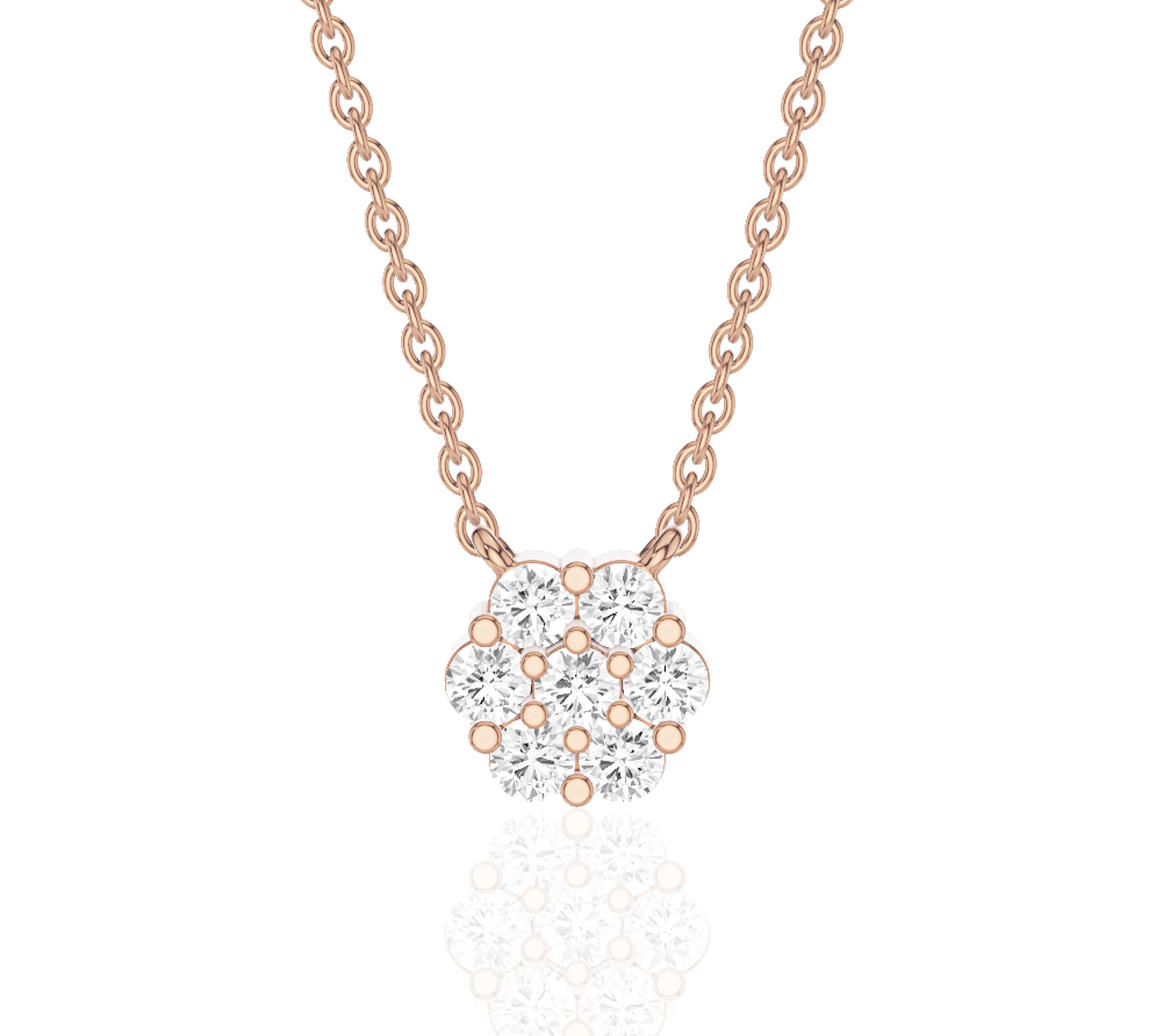 Minimalist diamond cluster necklace in gold