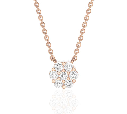 Minimalist diamond cluster necklace in gold