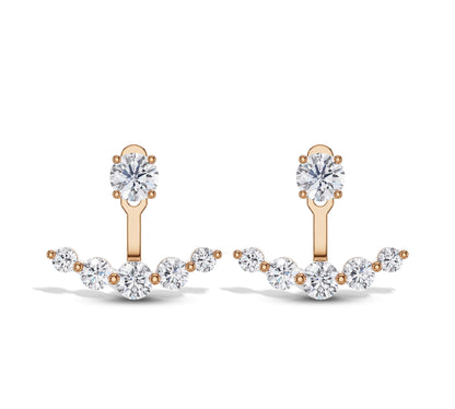 Rose gold diamond earring jackets and studs