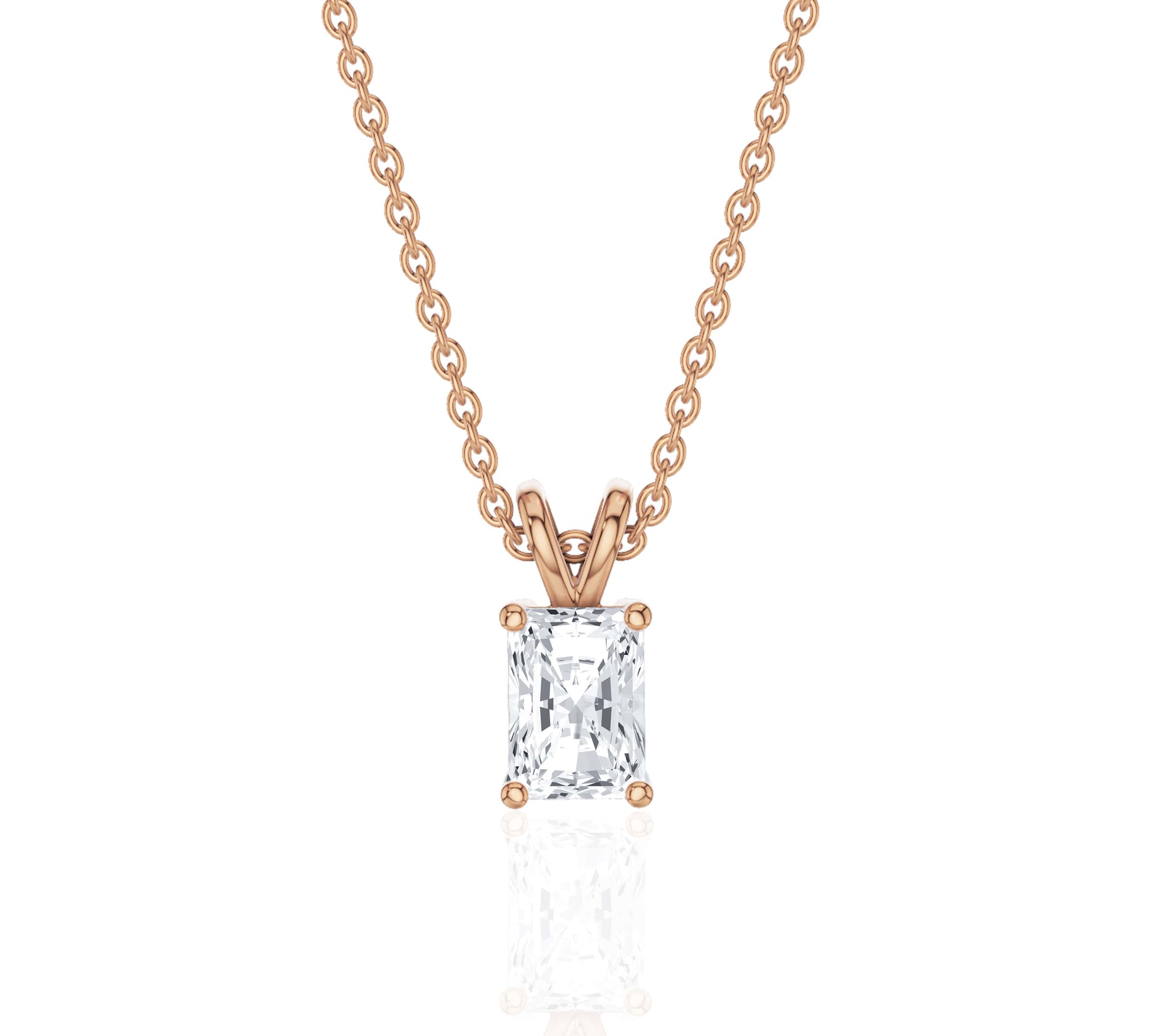 radiant cut diamond necklace​ for her