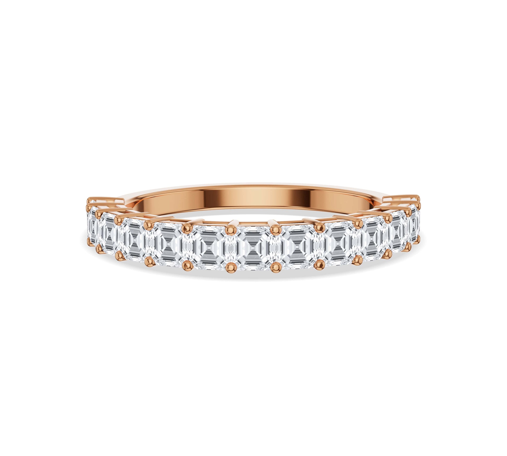 asscher cut anniversary band