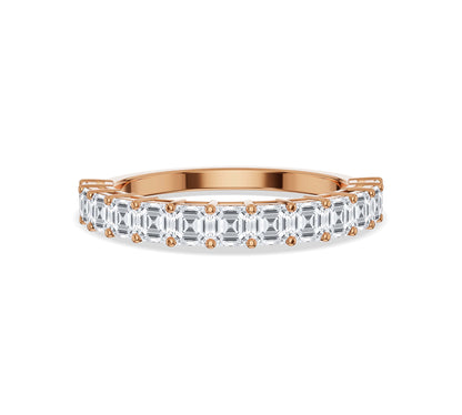 asscher cut anniversary band