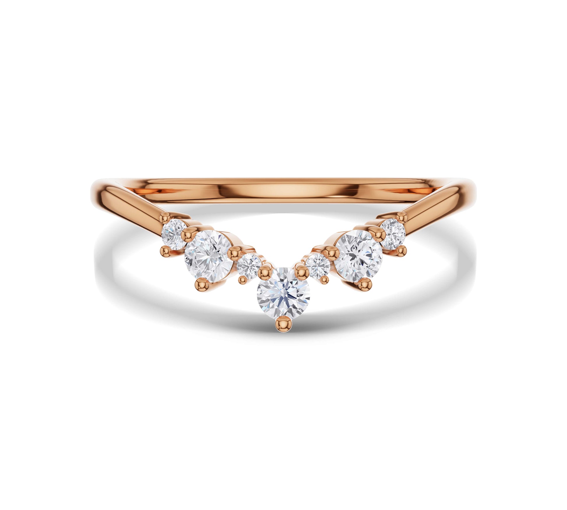 rose gold Curved Wedding Ring