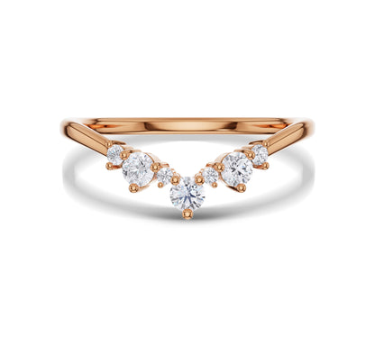 rose gold Curved Wedding Ring
