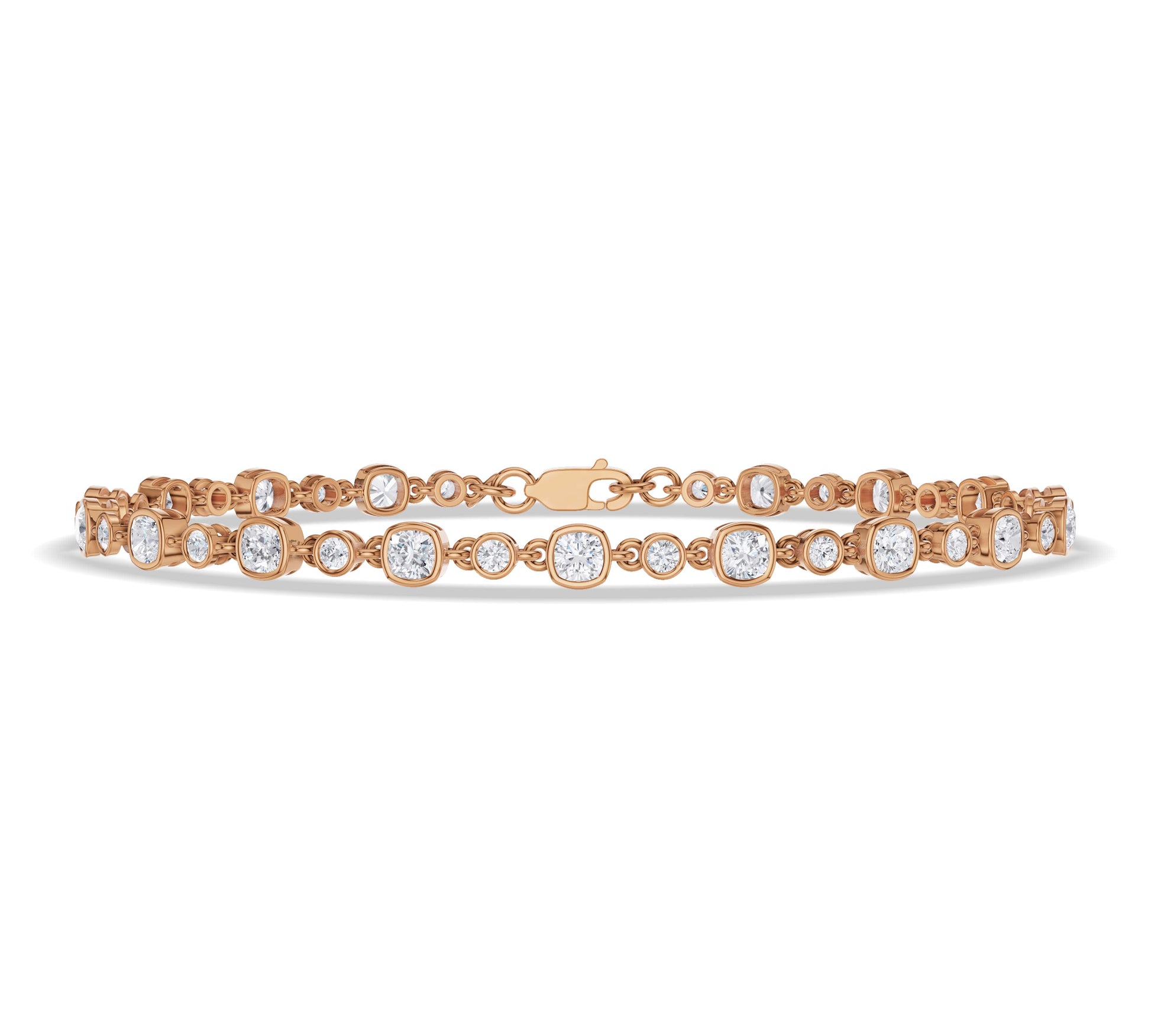 square tennis bracelet moissanite gold​