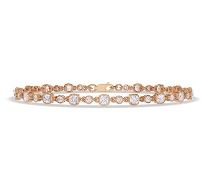 square tennis bracelet moissanite gold​