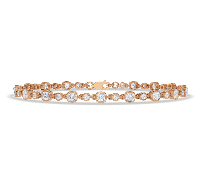Cushion and Round Moissanite Tennis Bracelet