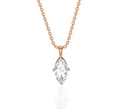 rose gold solitaire diamond necklace​