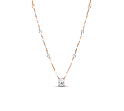 radiant diamond Station Necklace