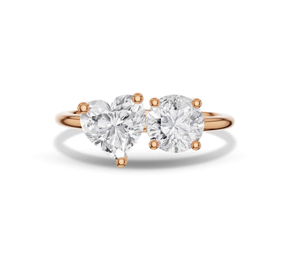 moi et toi engagement ring rose gold