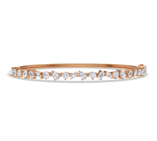 Multi Shape Diamond Bangle Bracelet