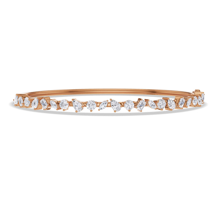 Multi Shape Diamond Bangle Bracelet