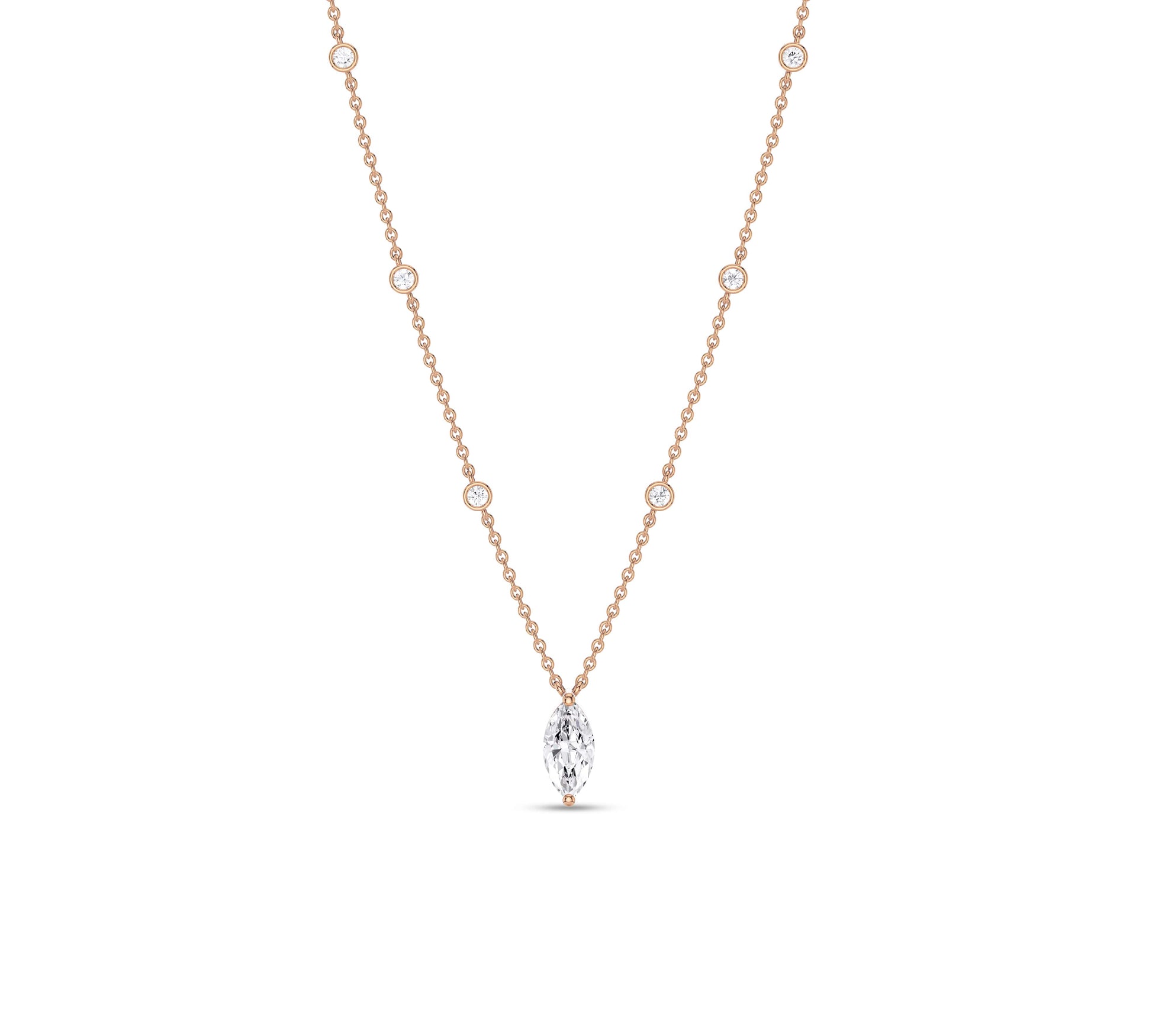 rose gold diamond necklace pendant