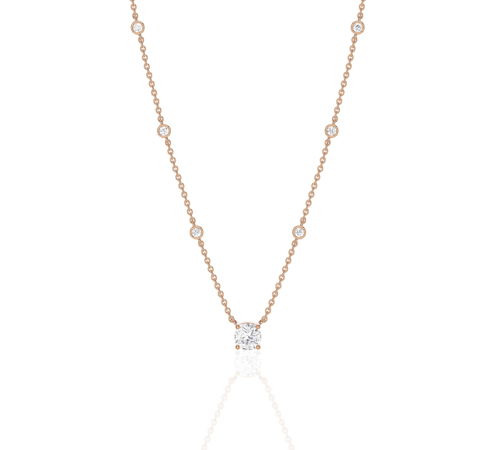 rose gold diamond necklace pendant