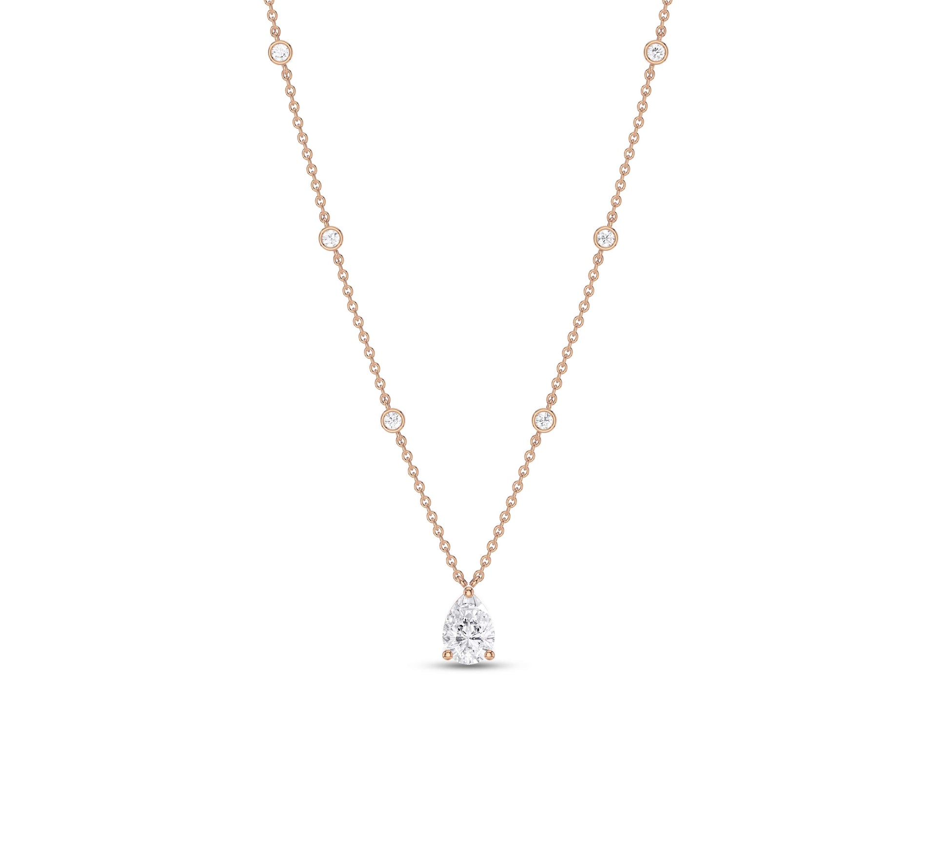 rose gold Station Necklace for her