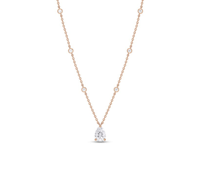rose gold Station Necklace for her