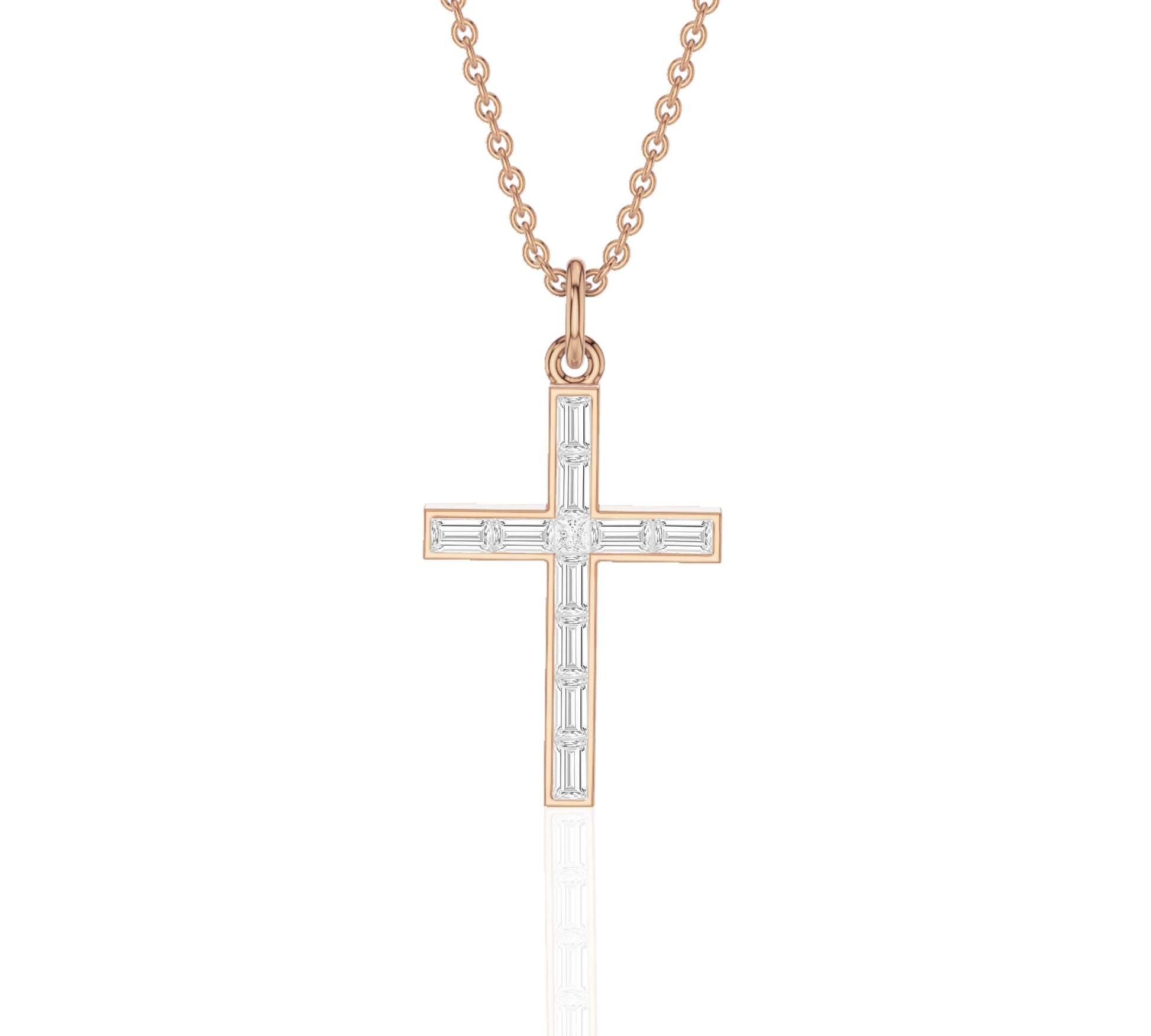 baguette cross pendant​