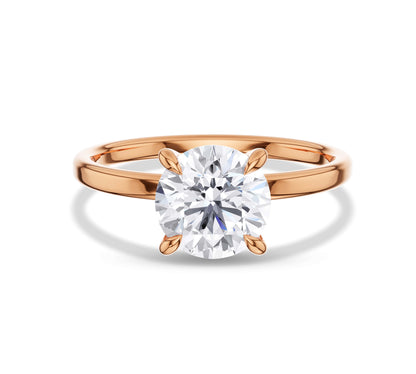 Classic round diamond set in 14k rose gold