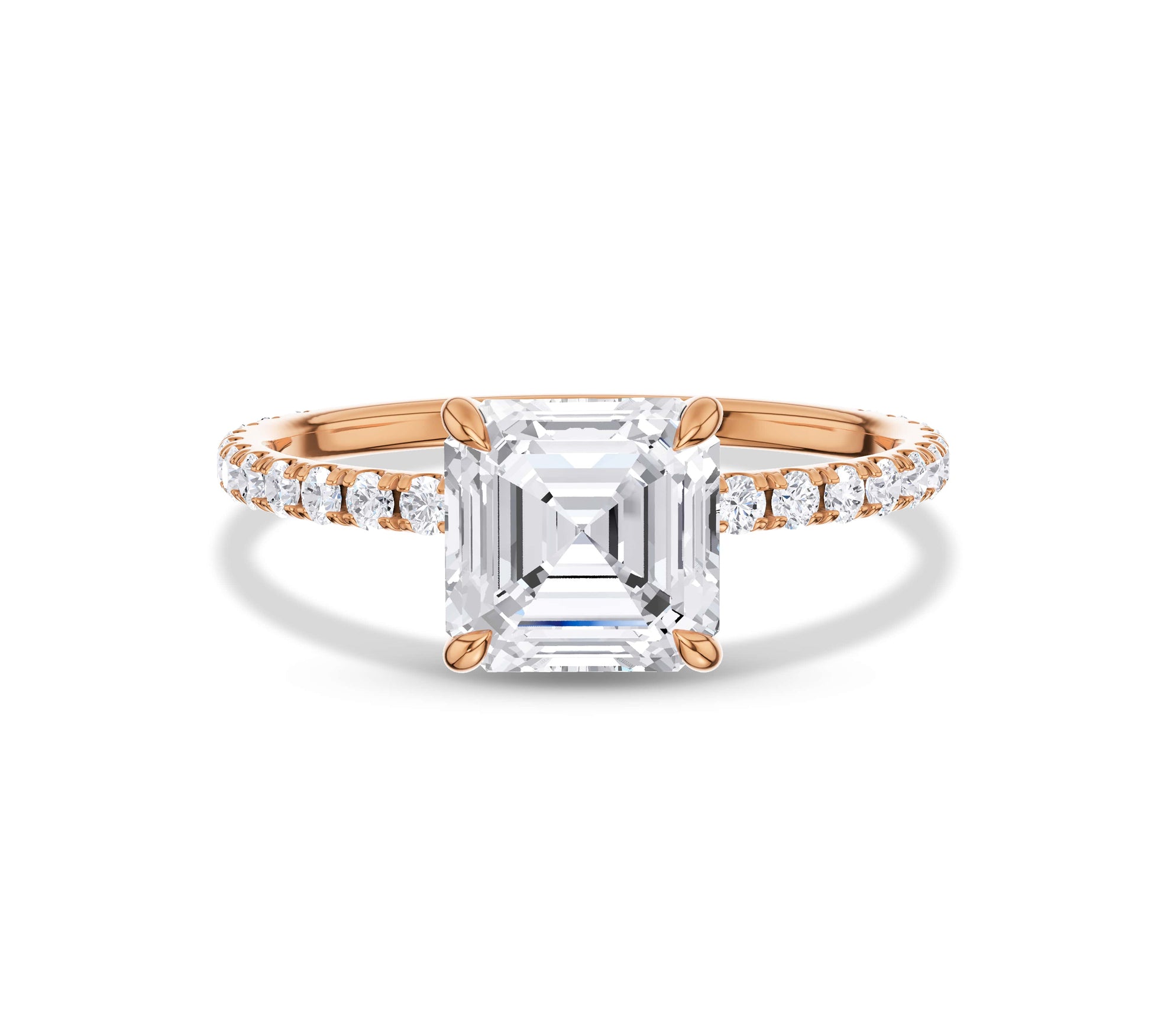 Sparkling pave setting engagement ring