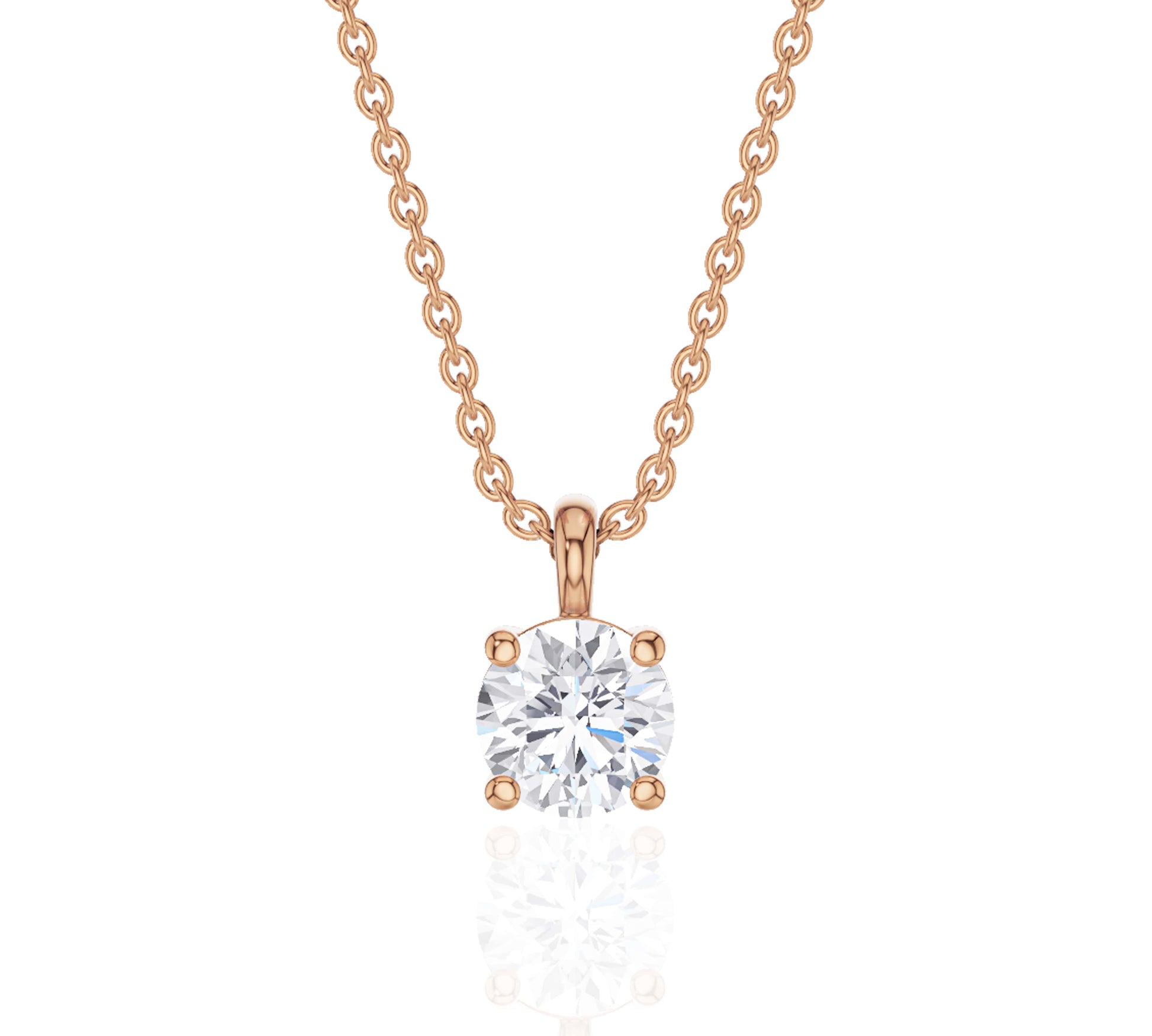 14k gold solitaire diamond necklace