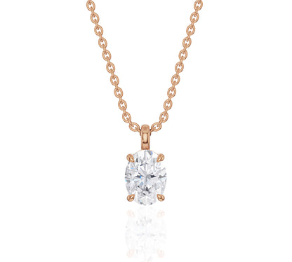 lab grown Solitaire Pendant Necklace