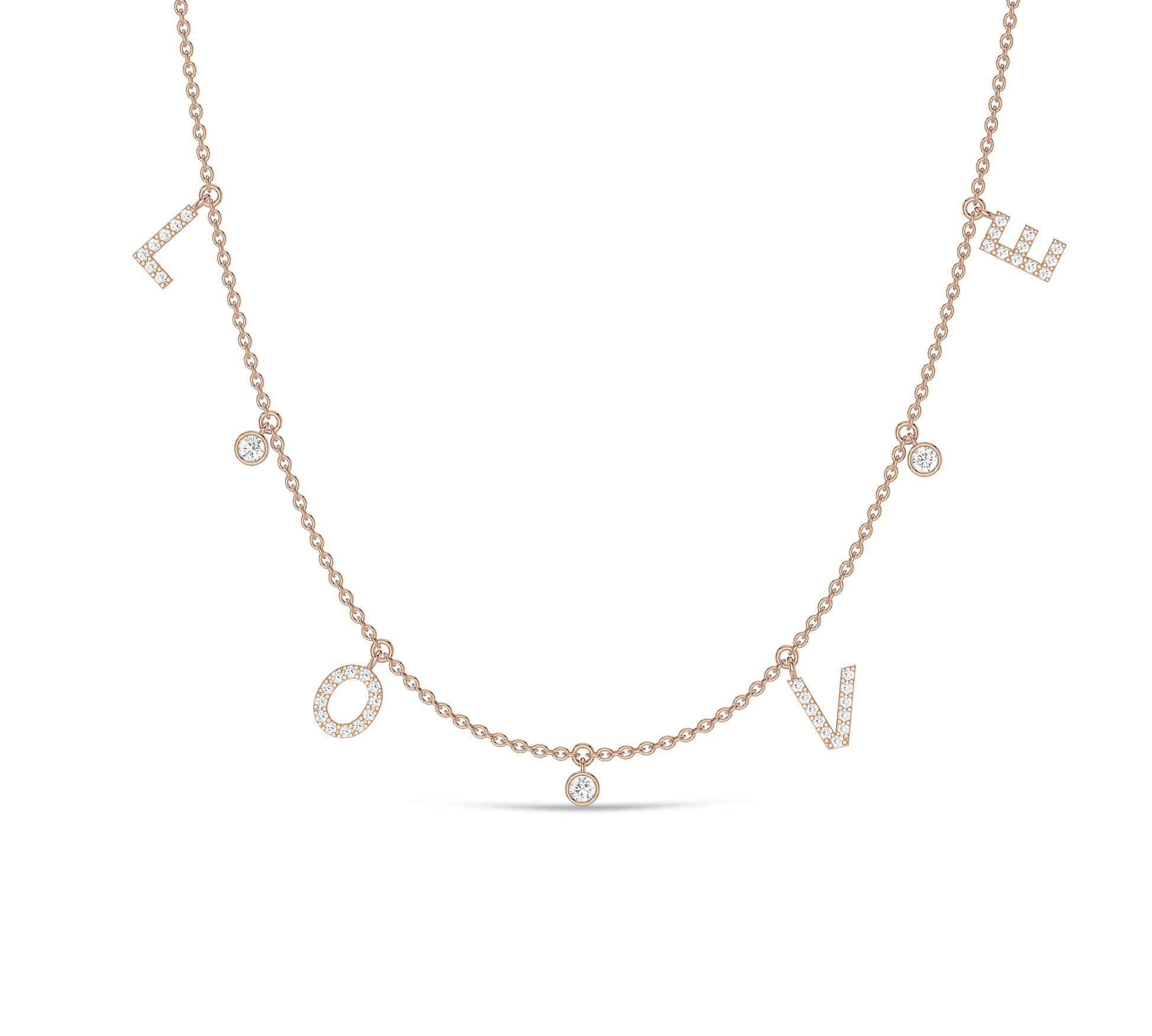 Gift-worthy letter necklace with sparkle