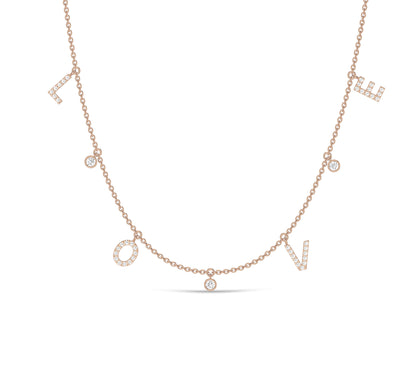 Gift-worthy letter necklace with sparkle