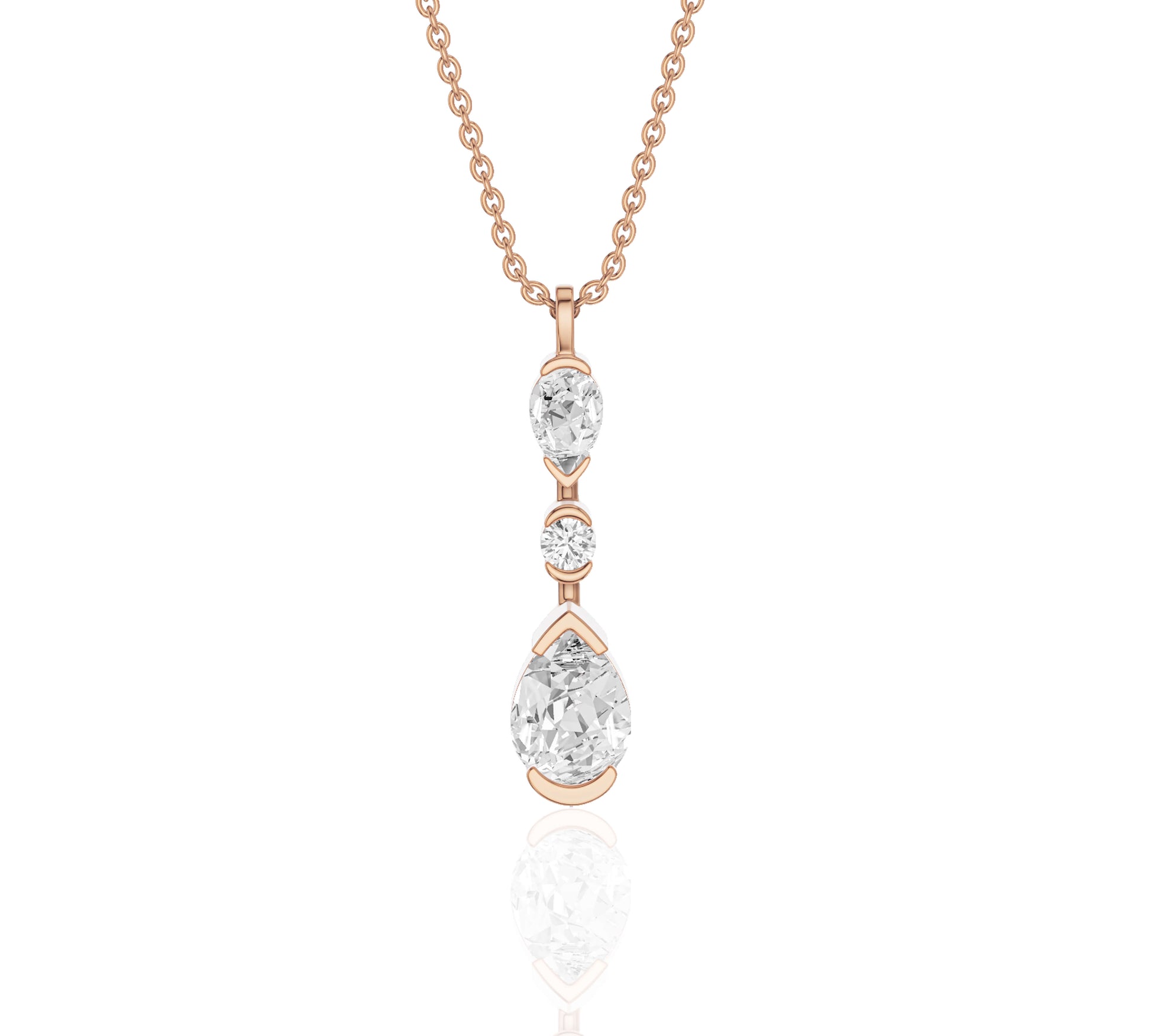 Drop necklace with lab-grown diamonds