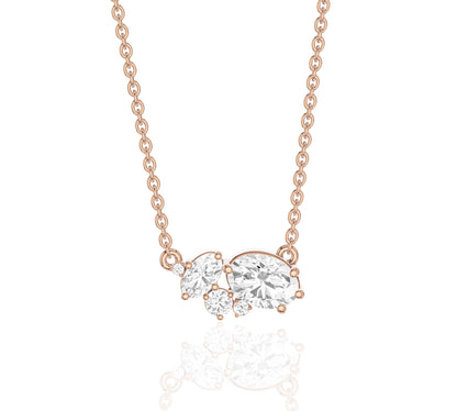 Mixed-shape diamonds set on fine gold chain