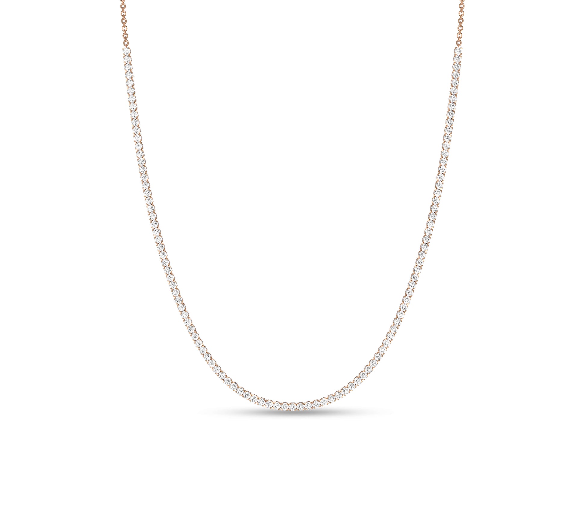 Full diamond chain necklace in solid 14K gold
