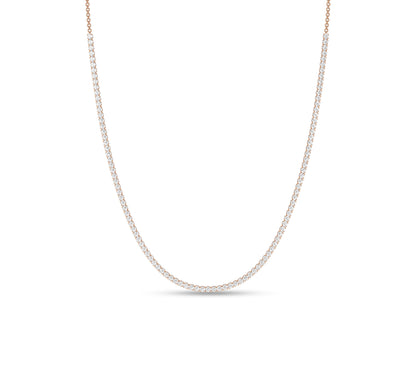 Full diamond chain necklace in solid 14K gold